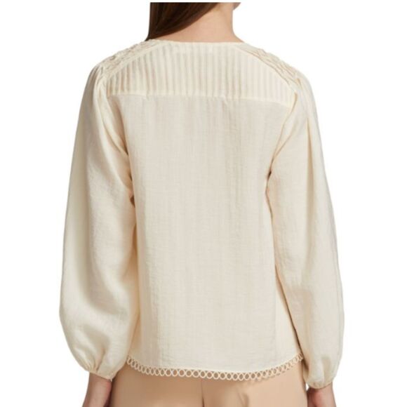 NWT* Jonathan Simkhai Rhodes Summer Lace Up Blouse - Women's Large - Picture 3 of 12